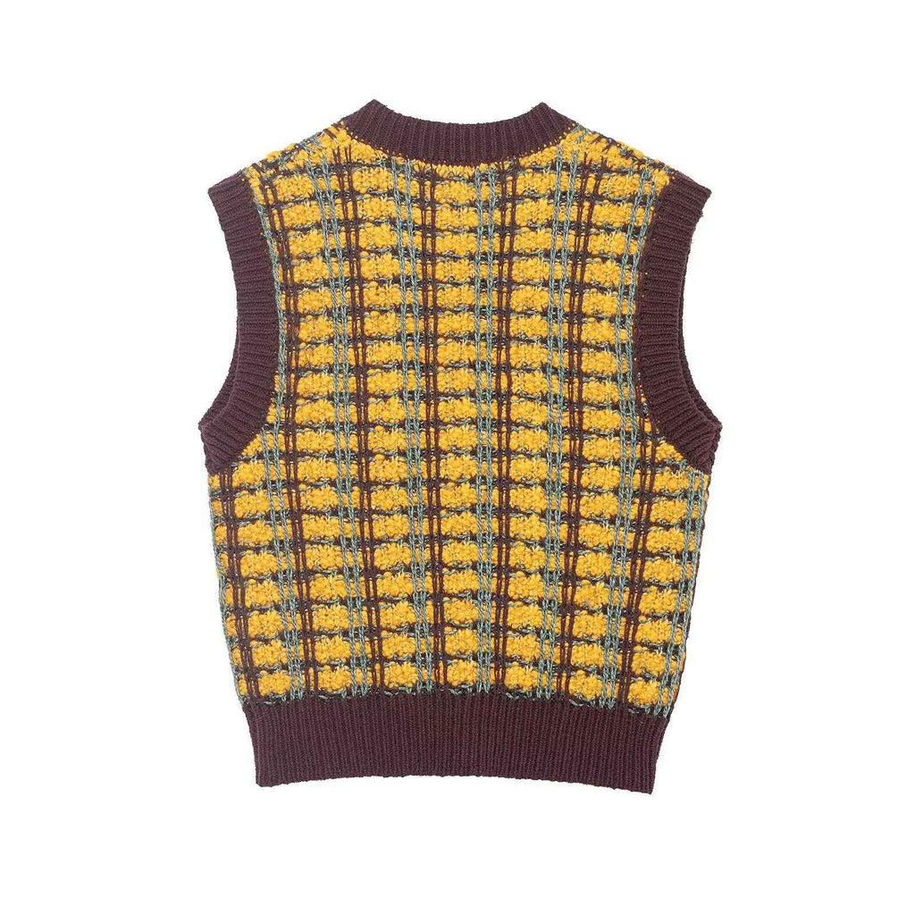 Louisa | Plaid Pattern Knit Vest