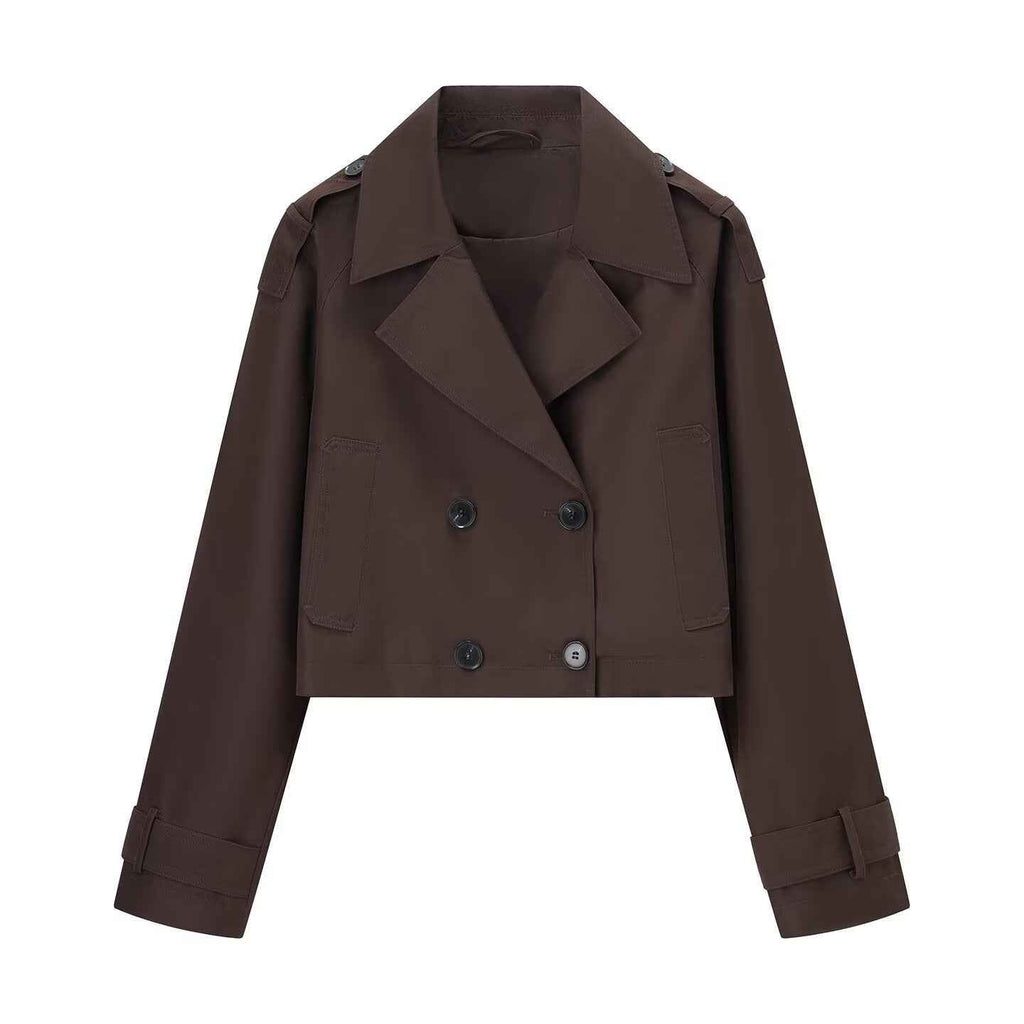 Tessa | Double-Breasted Cropped Trench Coat