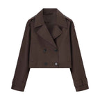 Tessa | Double-Breasted Cropped Trench Coat