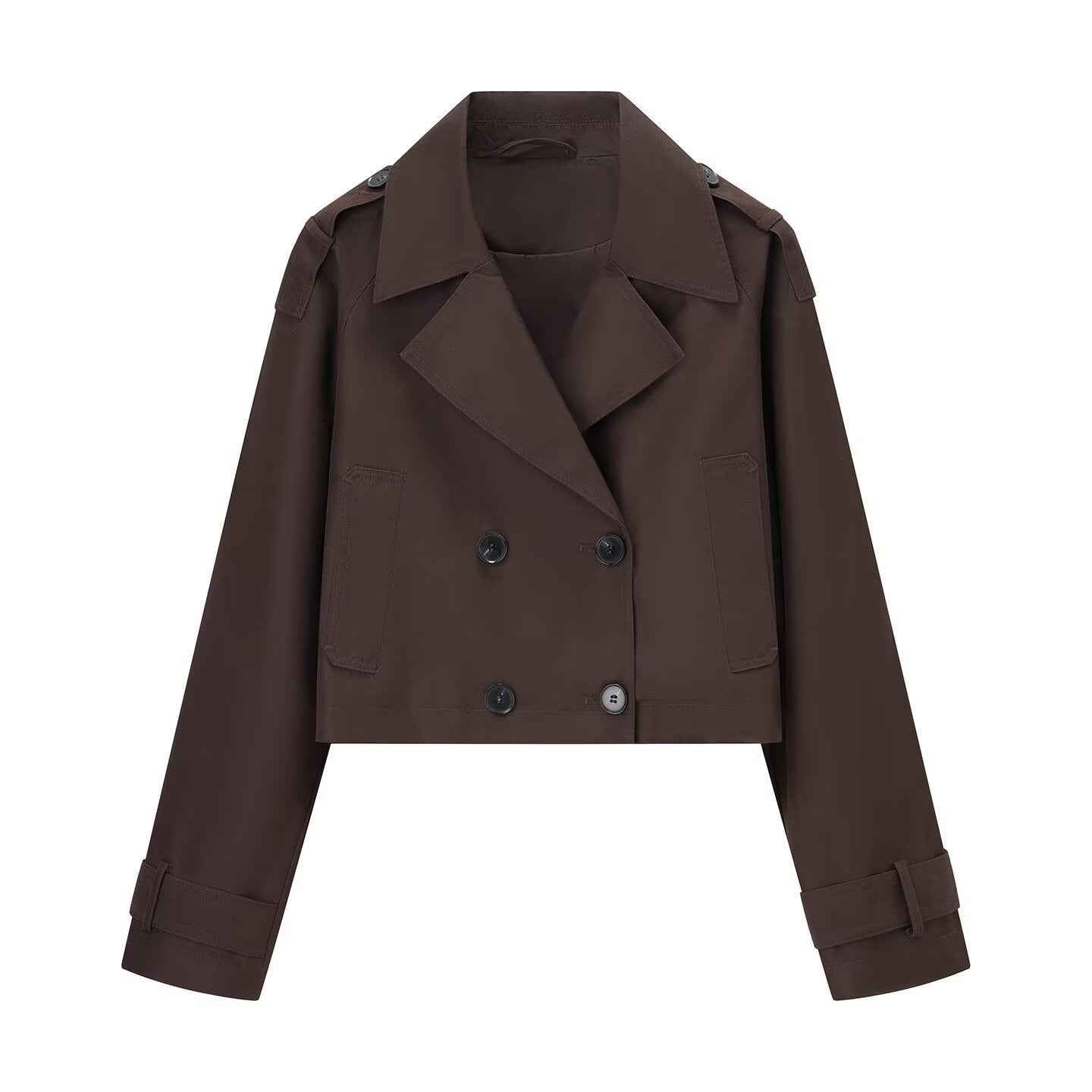 Tessa | Double-Breasted Cropped Trench Coat