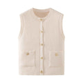 Hattie | Pocket-Detail Button-Front Knit Vest