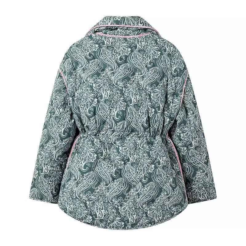 Aria | Reversible Paisley Quilted Puffer Jacket