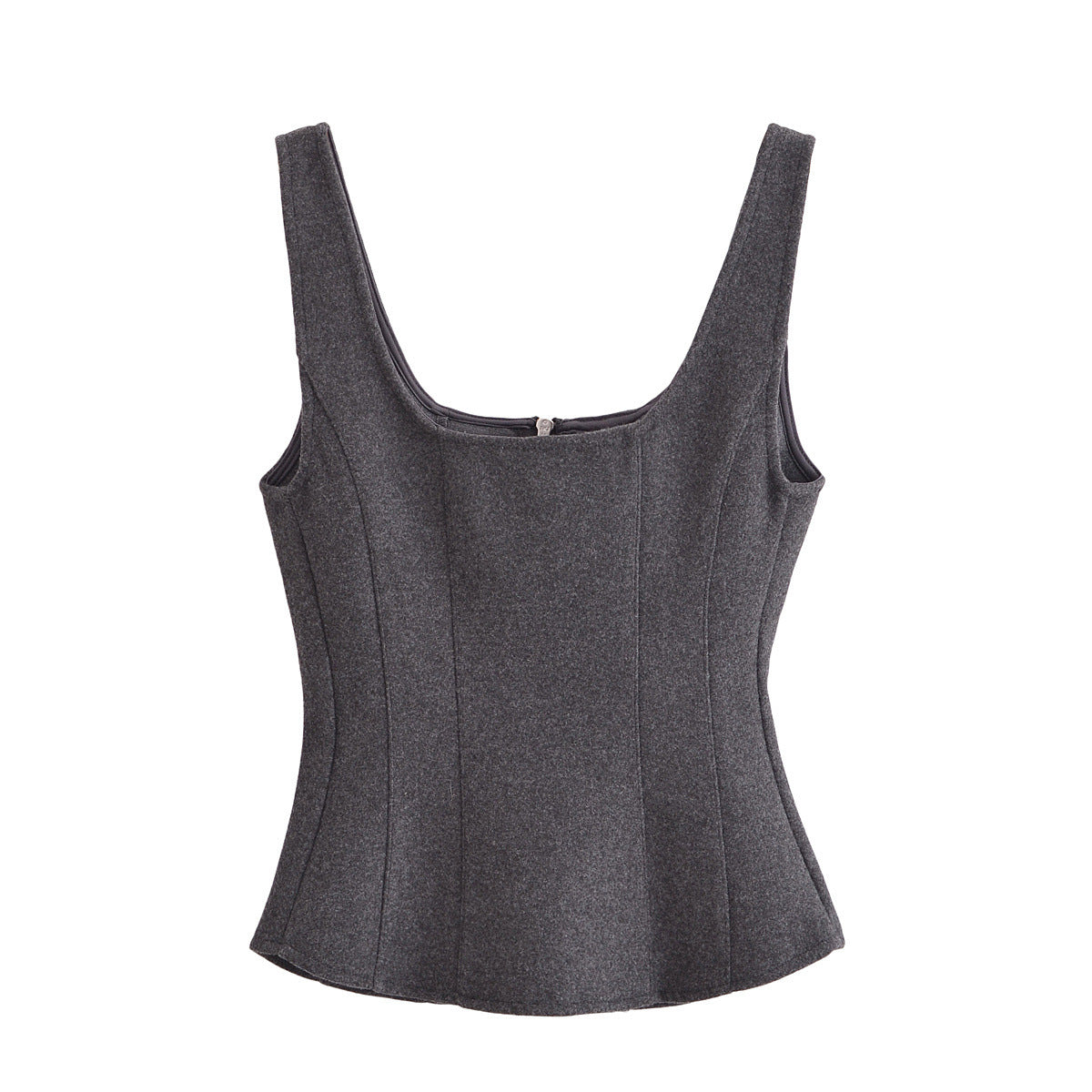 Celeste | Zip-Up Square Neck Corset Crop Top