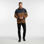 Men’s Quarter Zip Fleece Sweater Sherpa Collar Printed Trim