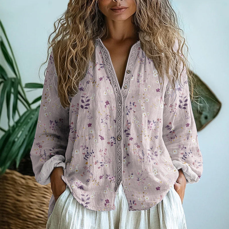 Women's Floral Print Tailored Blouse