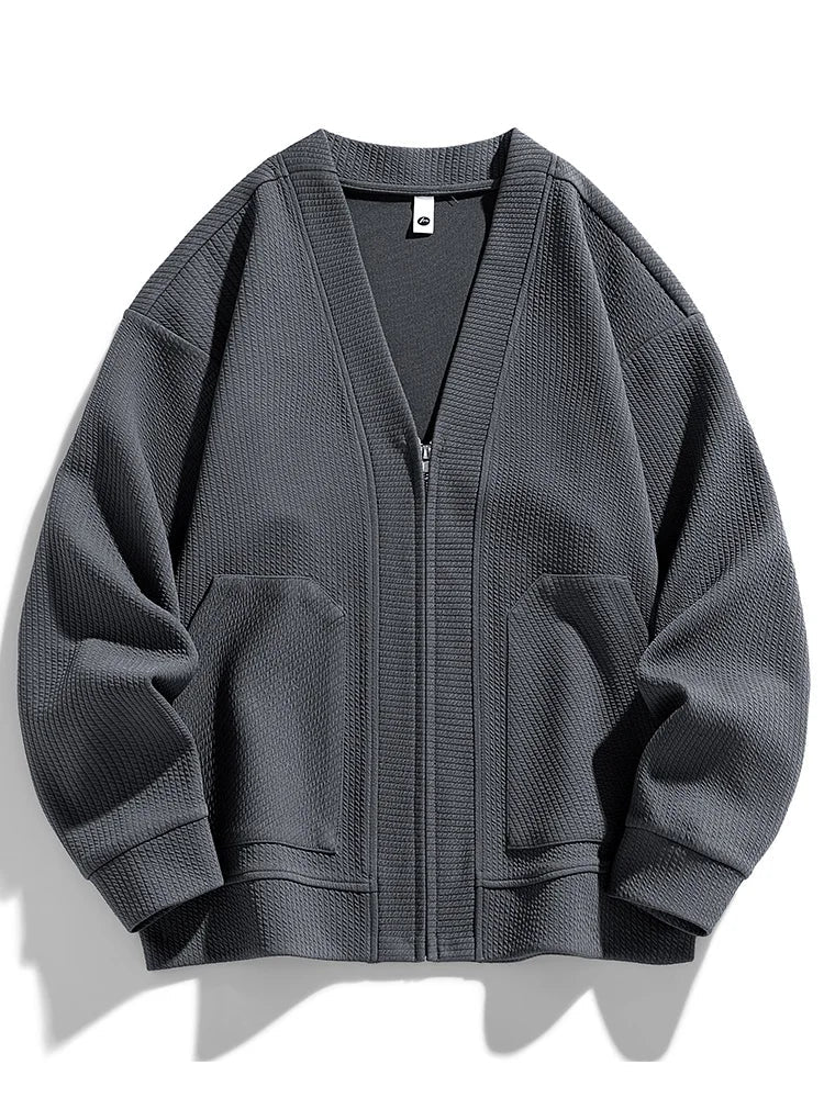 Men’s Winter Zip Cardigan – Stretch Knit Comfort Layer