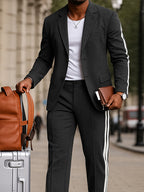 Mason™ | Modern Side Stripe Blazer Pants Set