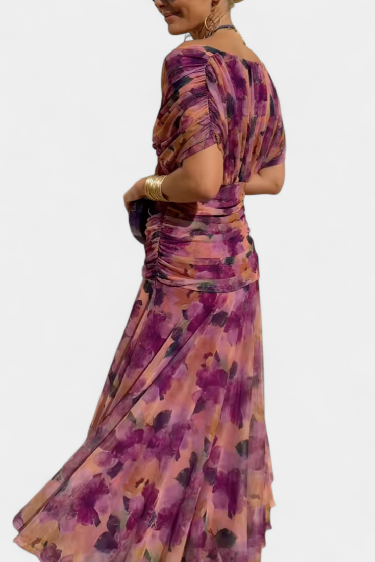 Women's Floral Print Maxi Elegant Dress
