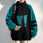 Men’s Printed Stand Collar Pullover Sweatshirt