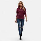 Valmonti | Women’s Zipper Stand-Collar Knit Sweaters