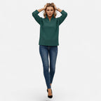 Valmonti | Women’s Zipper Stand-Collar Knit Sweaters