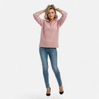 Valmonti | Women’s Zipper Stand-Collar Knit Sweaters
