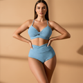 Women Bikini Set with High-Waisted Bottom and Pattern