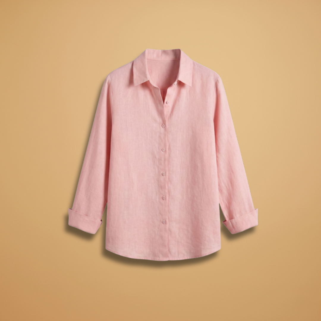 Women Blouse with Long Sleeves and Button Closure