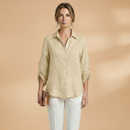 Women Blouse with Long Sleeves and Button Closure