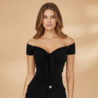 Women Slim-Fit T-Shirt with Crew Neck and Short Sleeves