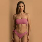 Women’s Bikini Set with Bandeau Top and Tie-Side Bottoms