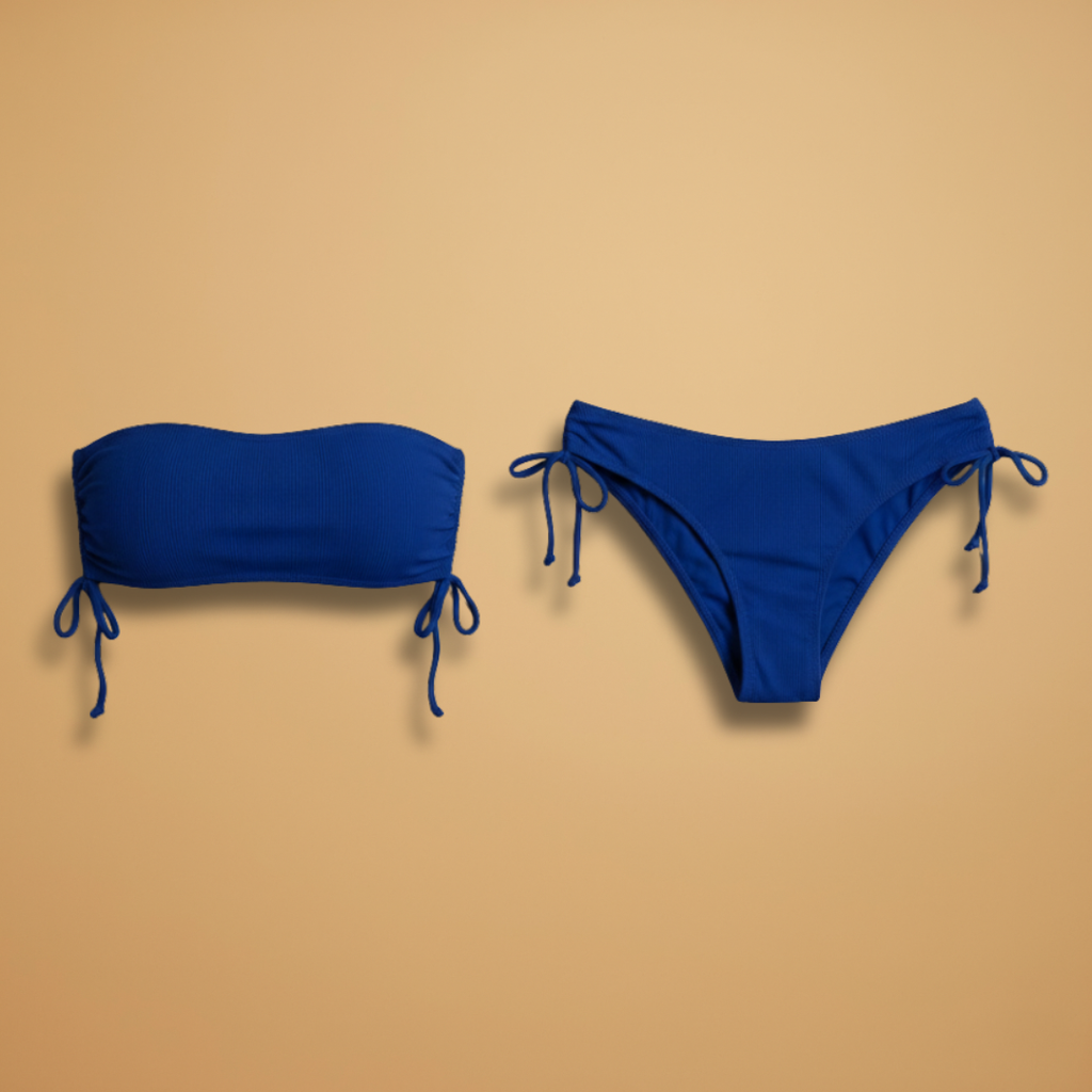 Women’s Bikini Set with Bandeau Top and Tie-Side Bottoms