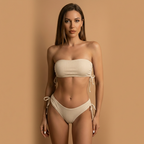Women’s Bikini Set with Bandeau Top and Tie-Side Bottoms