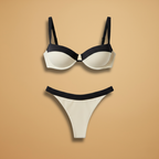 Women’s Bikini Set with Contrast Patchwork Design