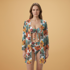 Women’s Bikini Set with Floral Print and Adjustable Straps