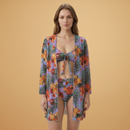Women’s Bikini Set with Floral Print and Adjustable Straps