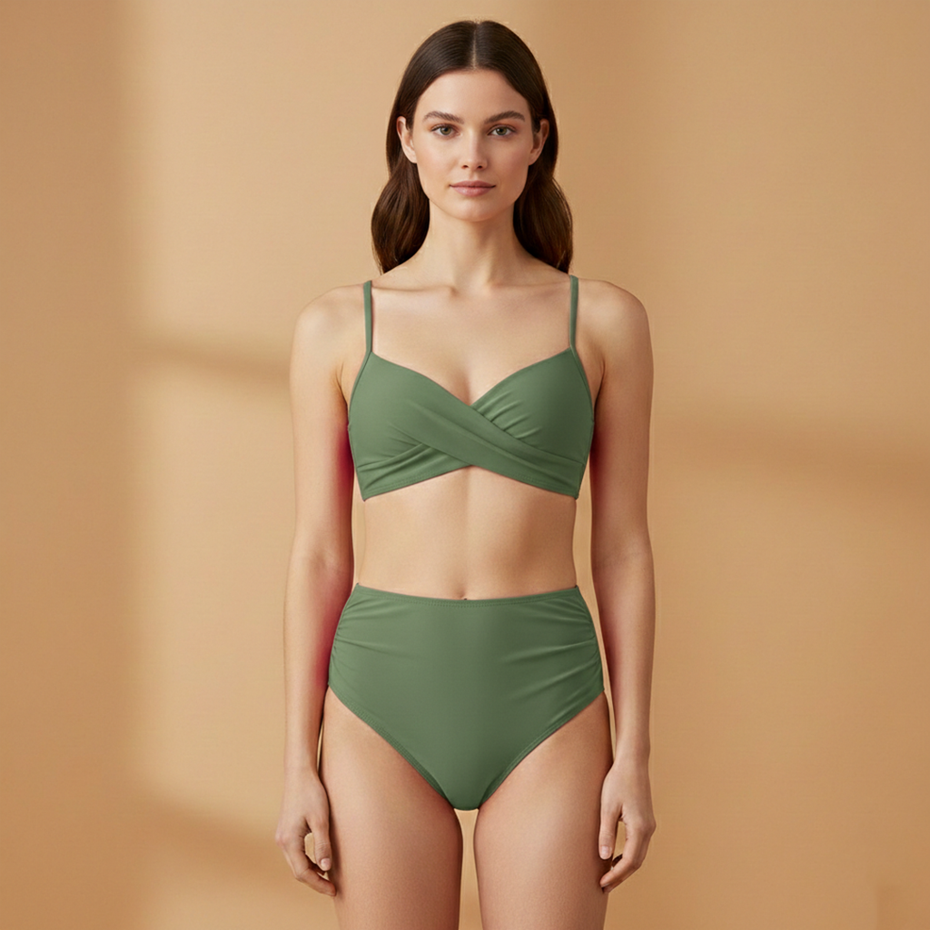 Women's Bikini Set with Floral Print and Band