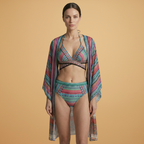 Women's Bikini Set with High-Waist and Cross Straps