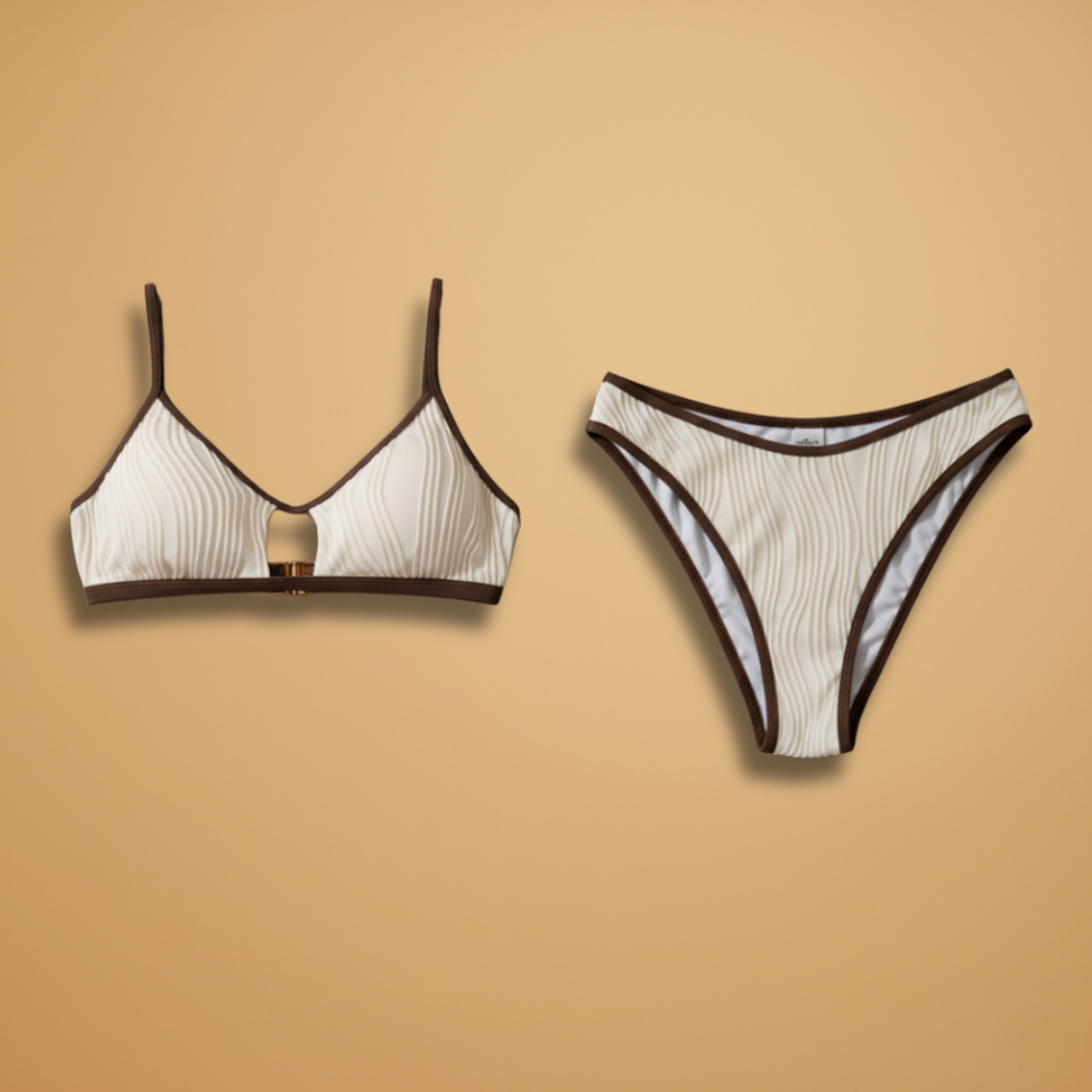 Women’s Bikini Set with High Waist and Adjustable Straps