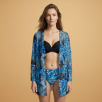 Women’s Bikini Set with Kimono and High-Waisted Bottom