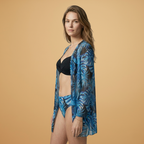 Women’s Bikini Set with Kimono and High-Waisted Bottom