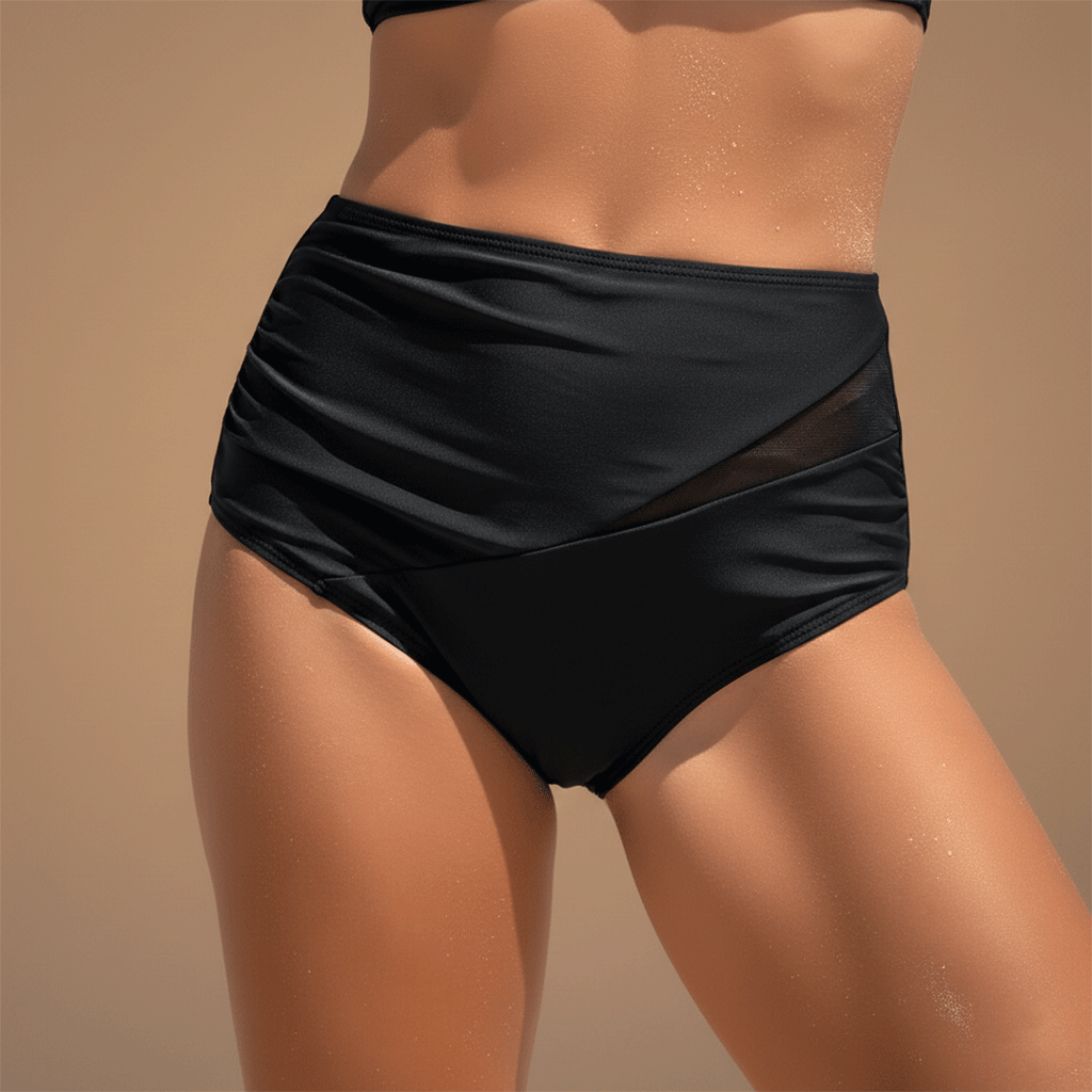 Women’s Bikini Set with One-Shoulder Top and High-Waisted Bottoms