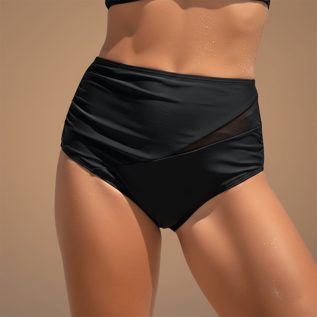 Women’s Bikini Set with One-Shoulder Top and High-Waisted Bottoms