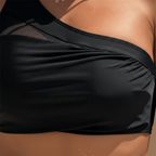 Women’s Bikini Set with One-Shoulder Top and High-Waisted Bottoms