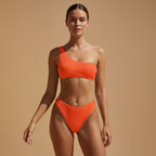 Women’s Bikini Set with One-Shoulder and High-Waisted