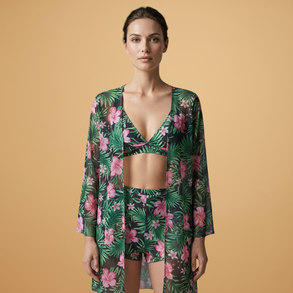 Women’s Bikini Set with Printed Pattern and Adjustable Straps