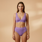 Women's Bikini Set with Ribbed Texture and Wide Straps