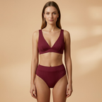 Women's Bikini Set with Ribbed Texture and Wide Straps