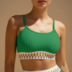 Women’s Bikini Set with Ribbed Top and High-Waisted Bottom
