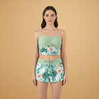 Women’s Bikini Set with Ruching and Adjustable Straps