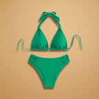 Women’s Bikini with Adjustable Straps and High Waist