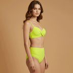 Women’s Bikini with Crossed Top and High-Waisted Bottom