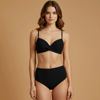 Women’s Bikini with Crossed Top and High-Waisted Bottom