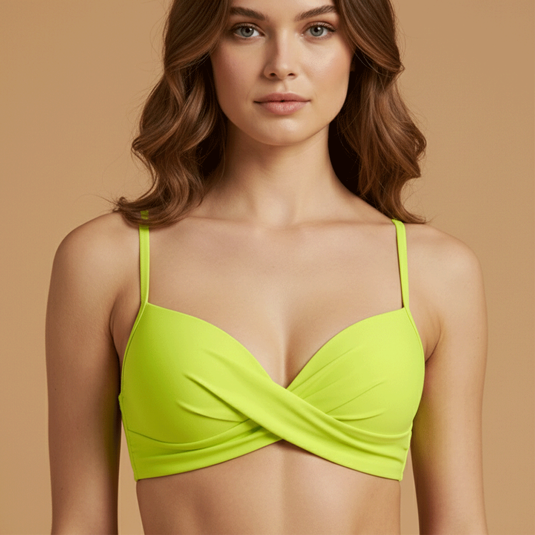 Women’s Bikini with Crossed Top and High-Waisted Bottom