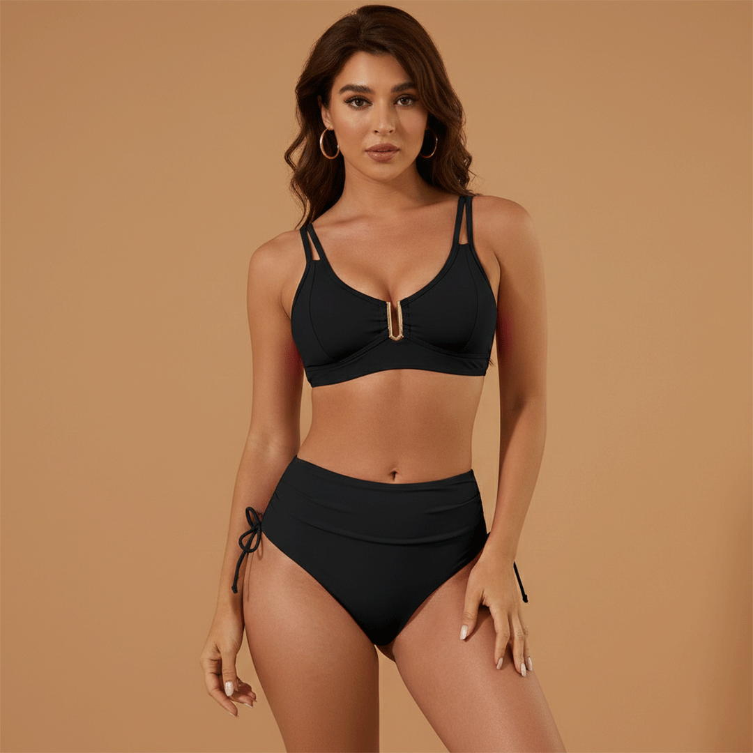 Women's Bikini with Split Straps and High Waist