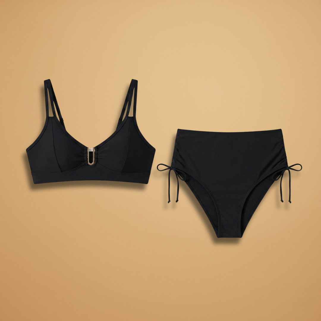 Women's Bikini with Split Straps and High Waist