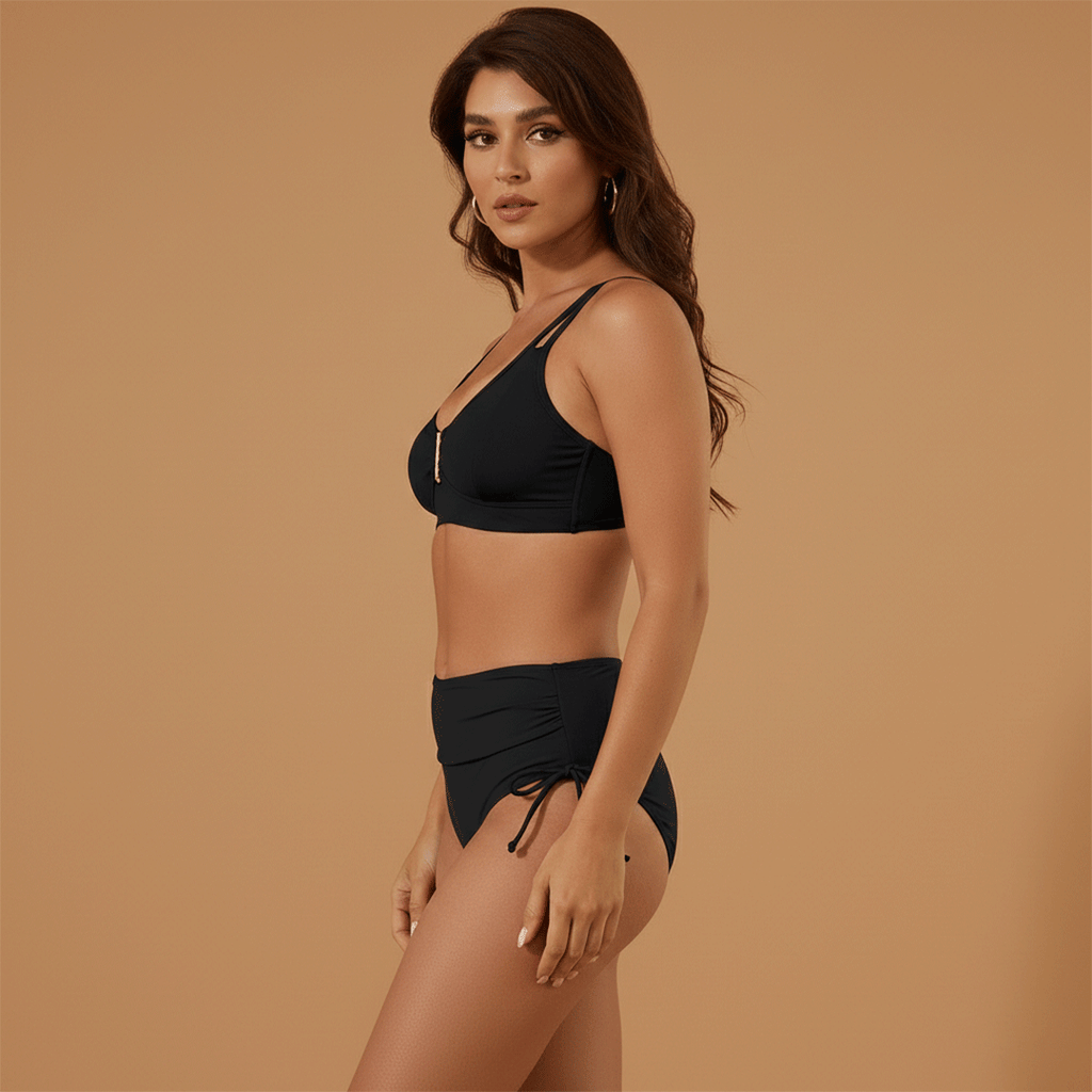 Women's Bikini with Split Straps and High Waist