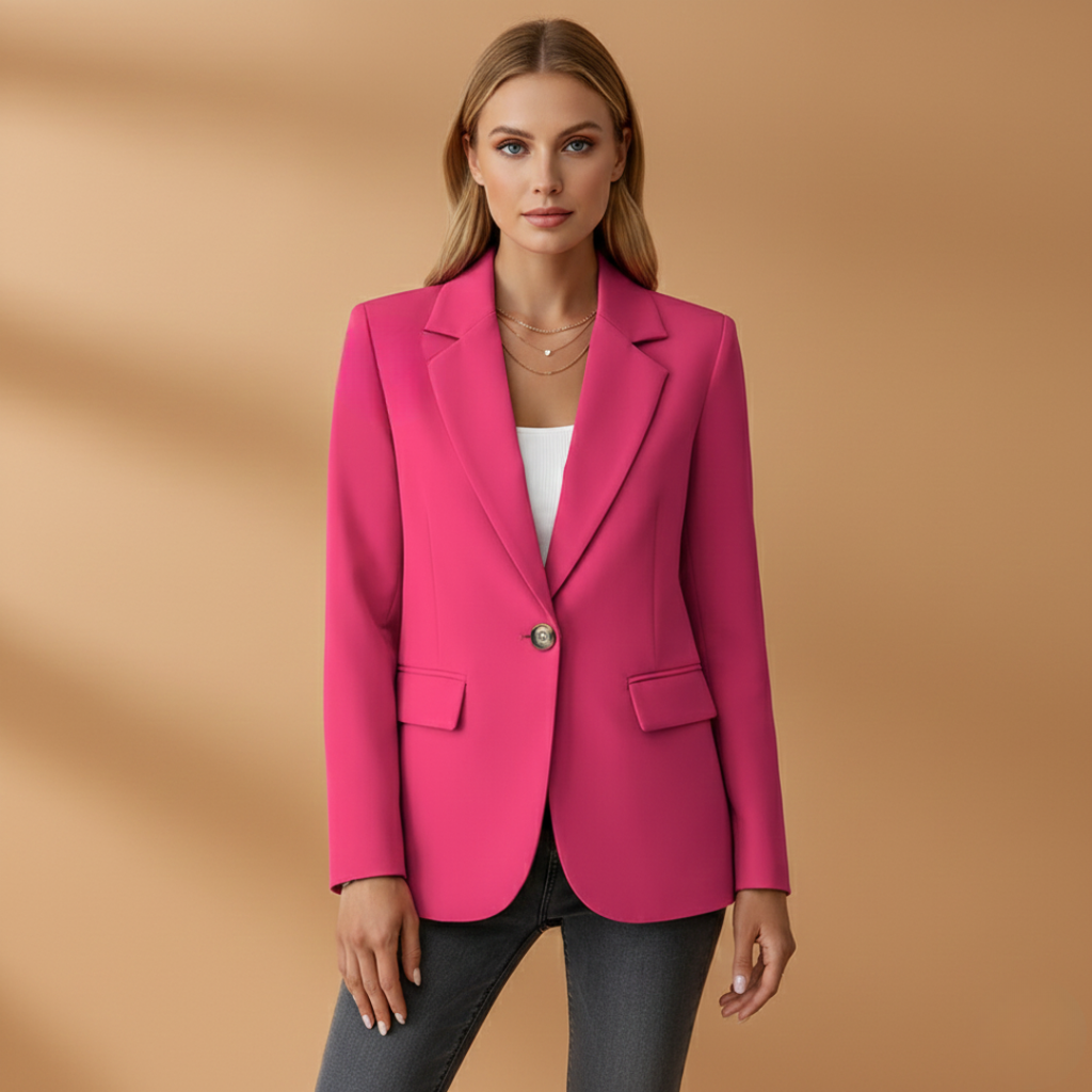 Women’s Blazer with Notched Lapel and Front Pockets