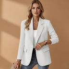 Women’s Blazer with Notched Lapel and Front Pockets