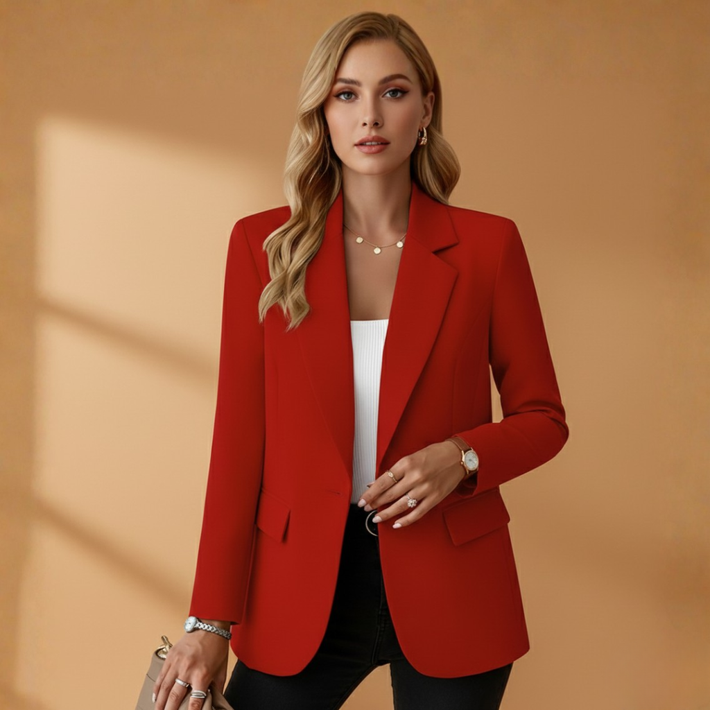 Women’s Blazer with Notched Lapel and Front Pockets